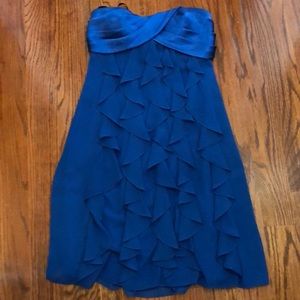 Blue strapless dress